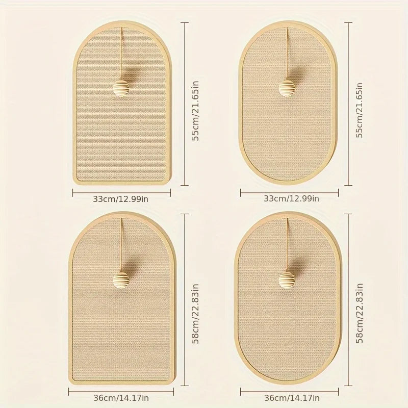 Felineau Griffoir Mural Sisal 3-en-1 avec Jouet Suspendu