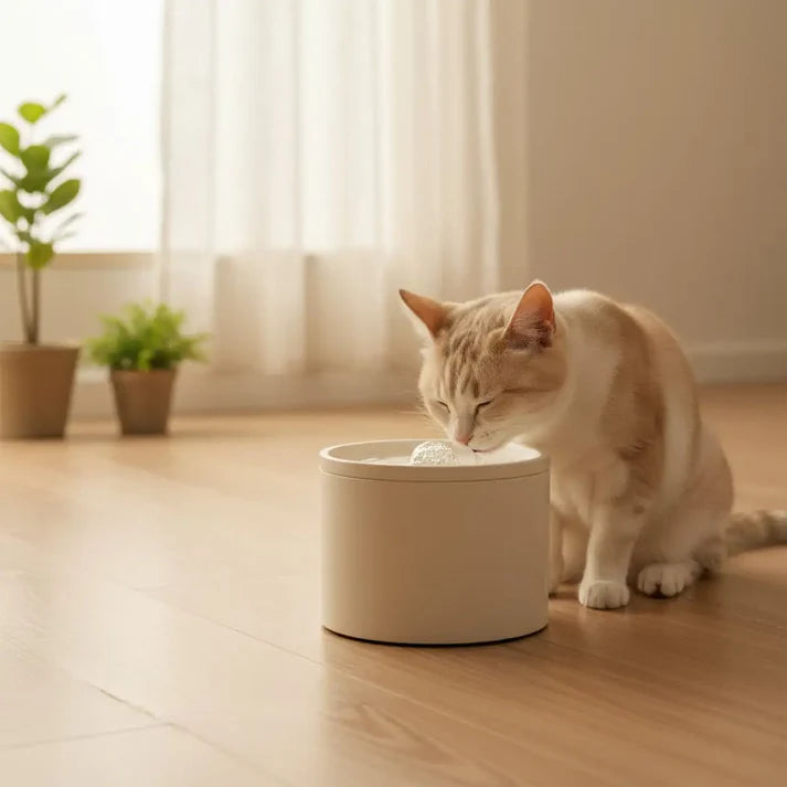 Fontaine à Eau en Céramique pour Chat – Distributeur d’Eau Automatique pour Chats et Petits Animaux