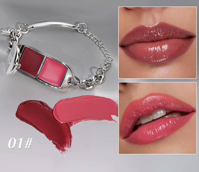 Coffret gloss et bracelet à breloques – Maquillage et bijou – Lot de 2