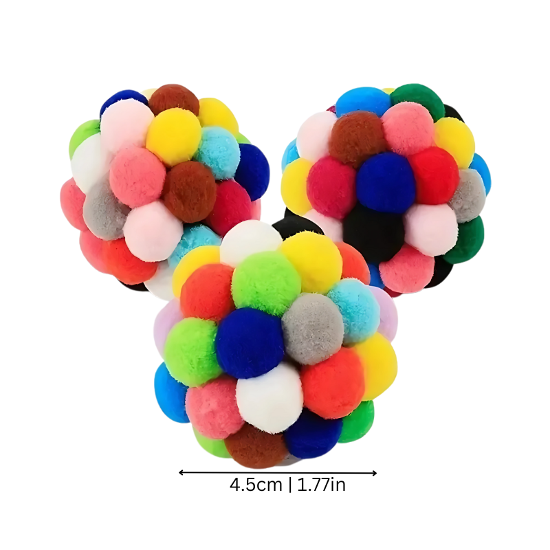 Balles Pompon Chat - Jouets Peluche x3 - image 1