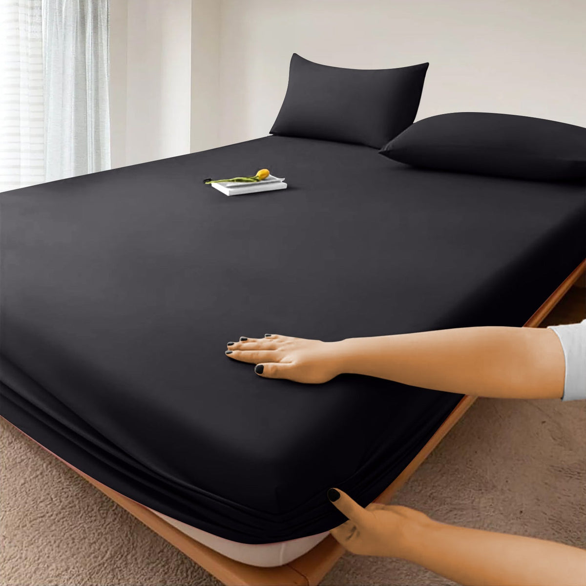 Drap-housse uni à bonnet profond de 29 cm
