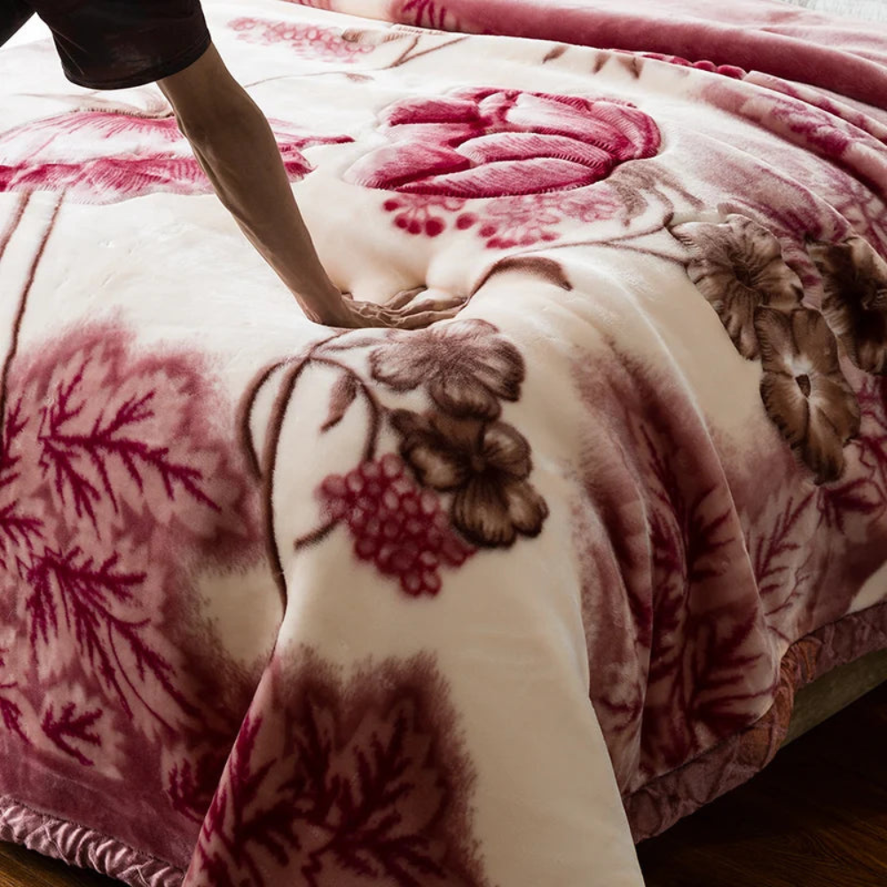 Couverture lestée en peluche texturée pour le lit