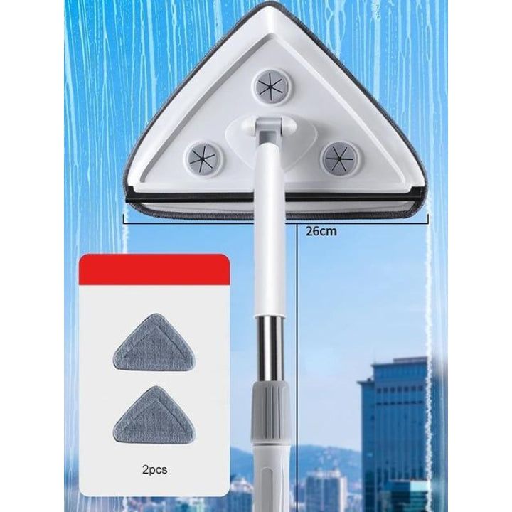 Balai triangulaire pivotant pour angles et recoins