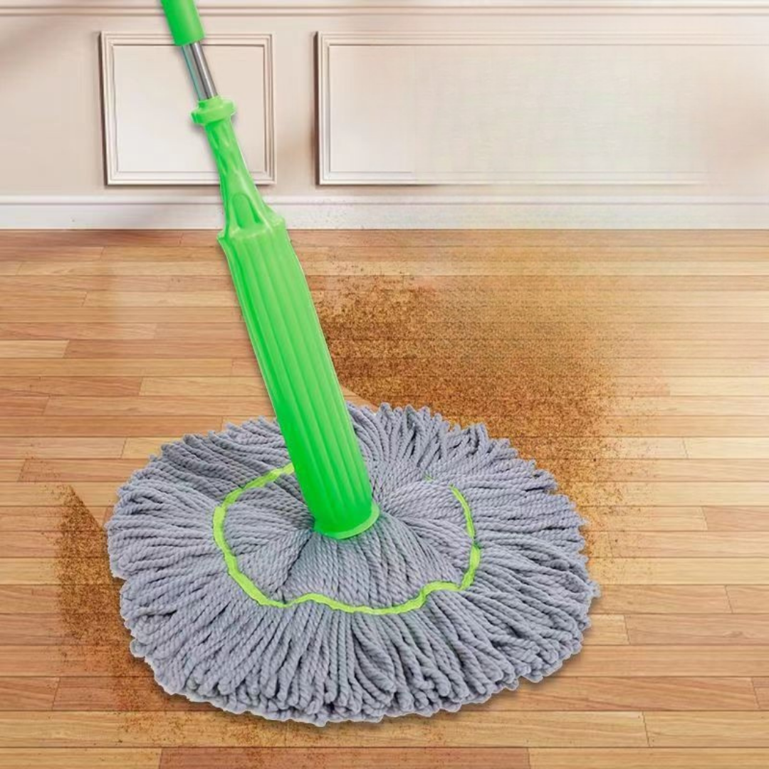 Kit balai à plat en microfibre avec seau à deux compartiments