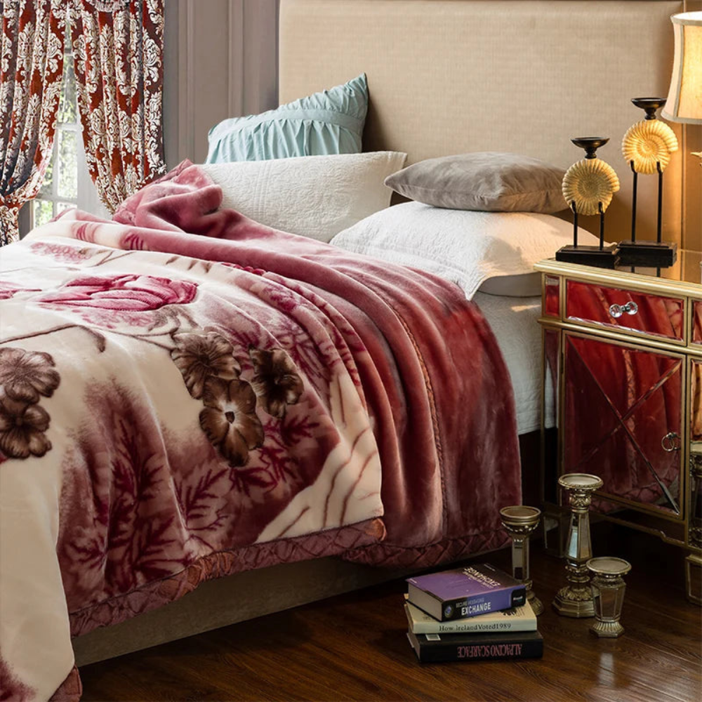 Couverture lestée en peluche texturée pour le lit