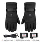 Gants chauffants noirs en nylon à alimentation au choix
