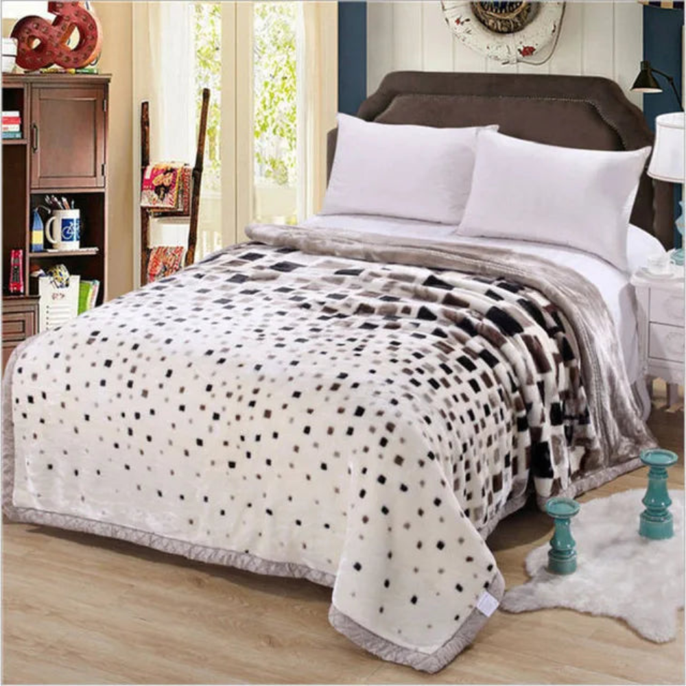 Couverture lestée en peluche texturée pour le lit