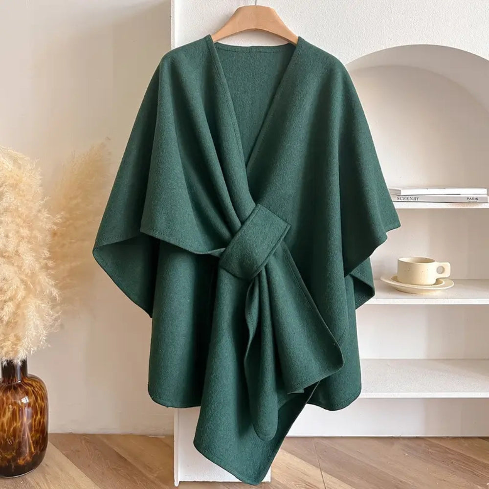 Manteau châle en mélange de microfibres