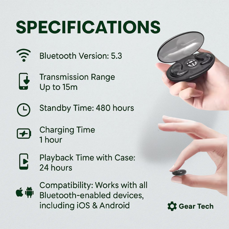 Mini écouteurs sans fil Bluetooth 5.3 pour le repos