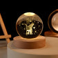 Lampe boule décorative à motif cosmique et LED chaude