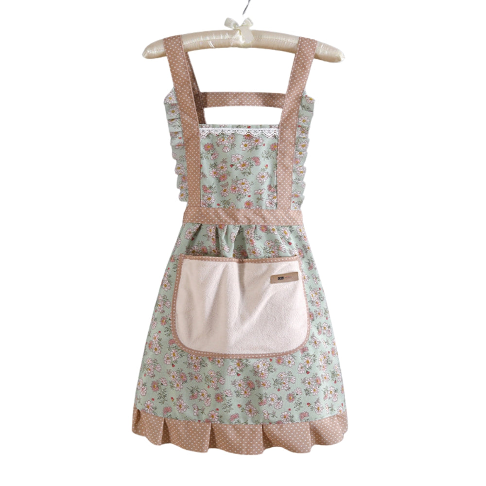 Tablier de cuisine à motif floral avec poches