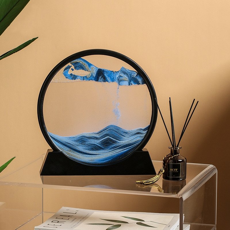 Tableau décoratif 3D à sable mouvant – bleu – image 9