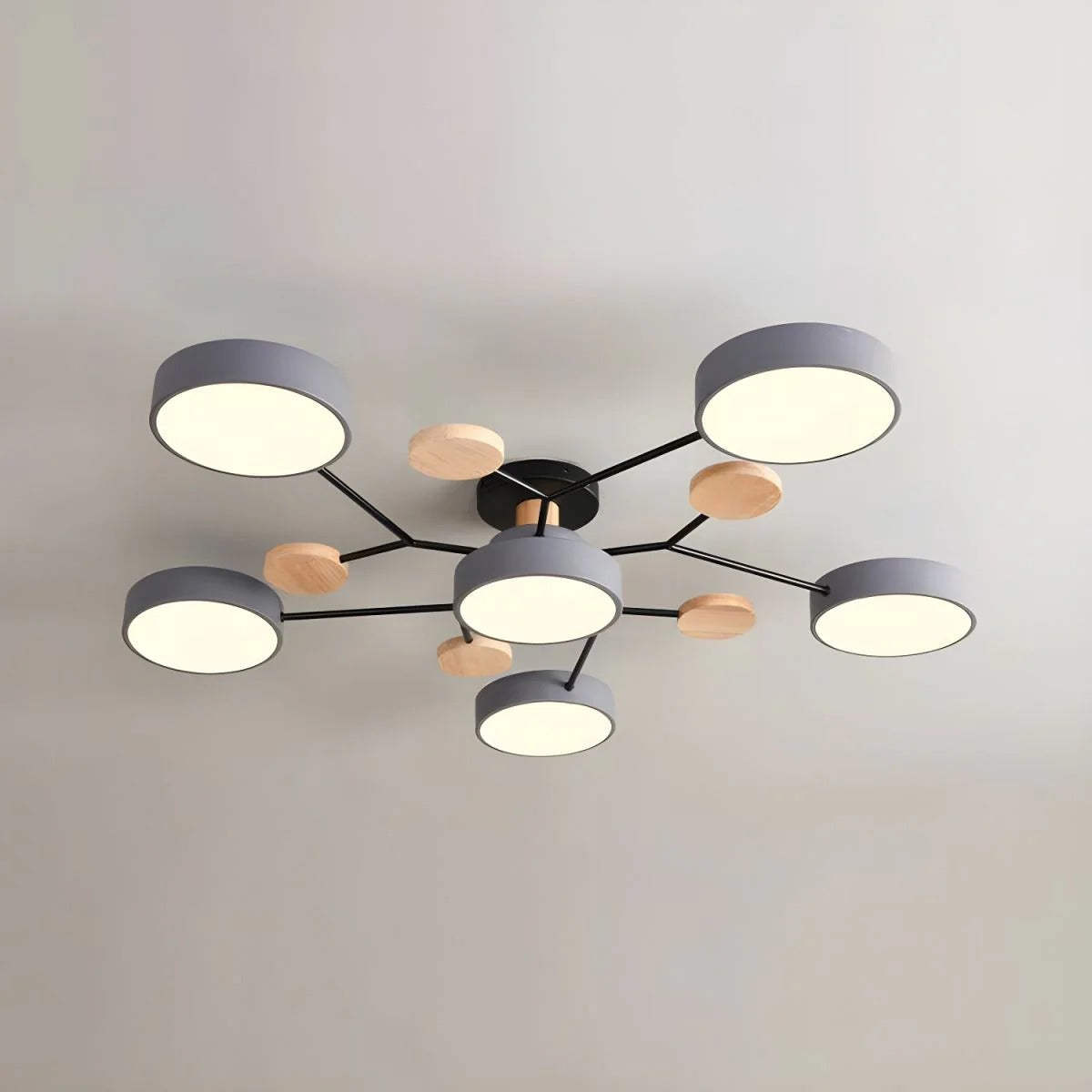 Plafonnier LED à plusieurs points lumineux en fer et acrylique