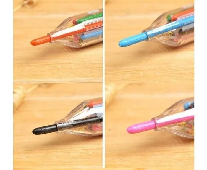 Crayon multicolore 8 en 1 à mécanisme à clic