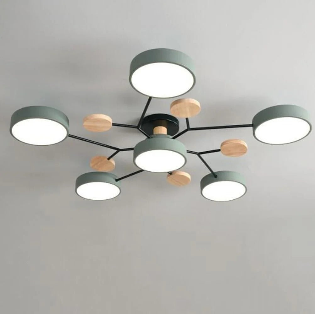 Plafonnier LED à plusieurs points lumineux en fer et acrylique