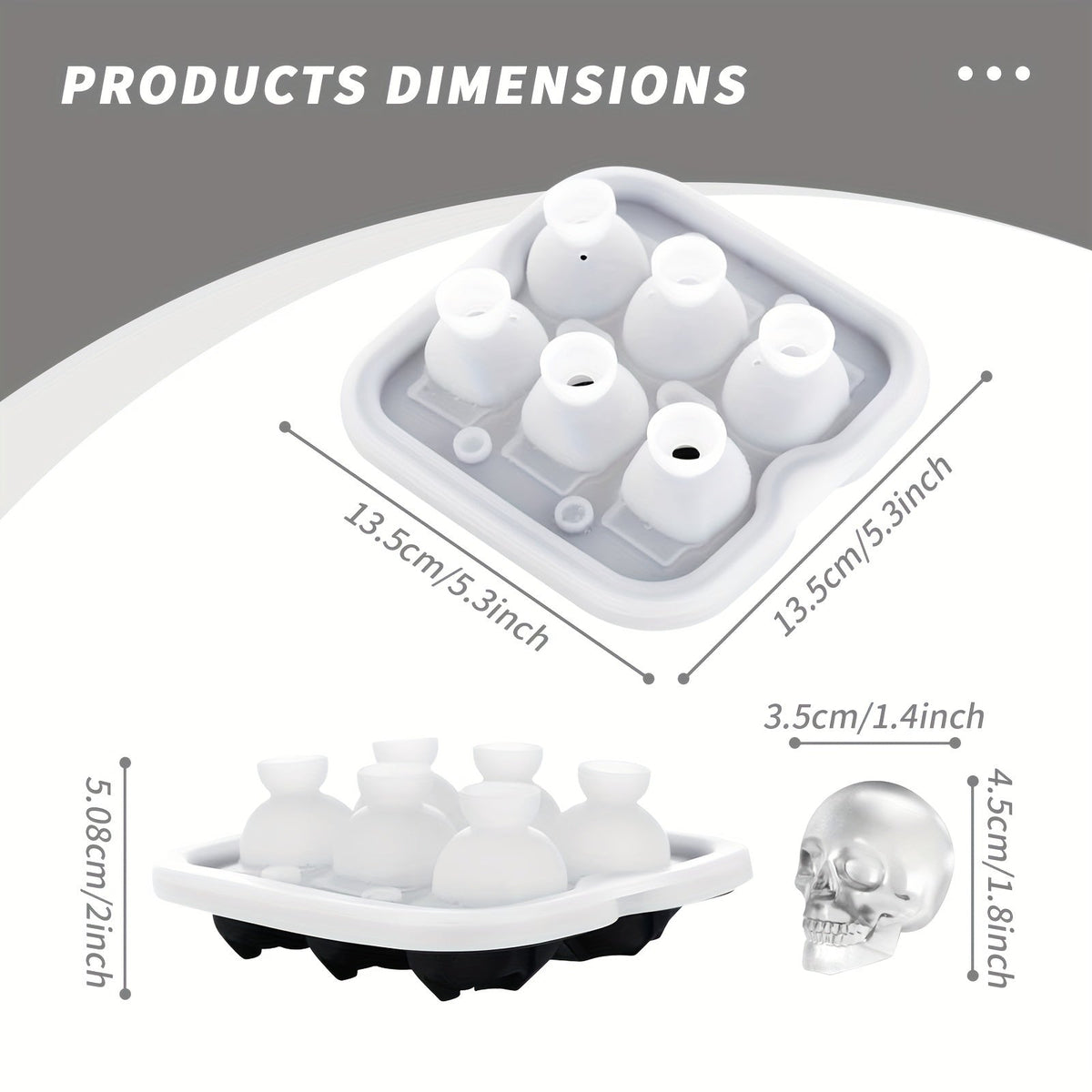 Moule à glaçons en silicone en forme de crâne