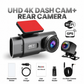 Caméra embarquée avant 4K et arrière 1080p avec GPS et Wi-Fi