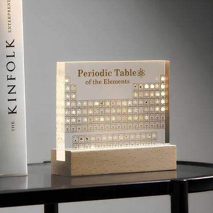 Tableau périodique décoratif en acrylique avec éclairage LED