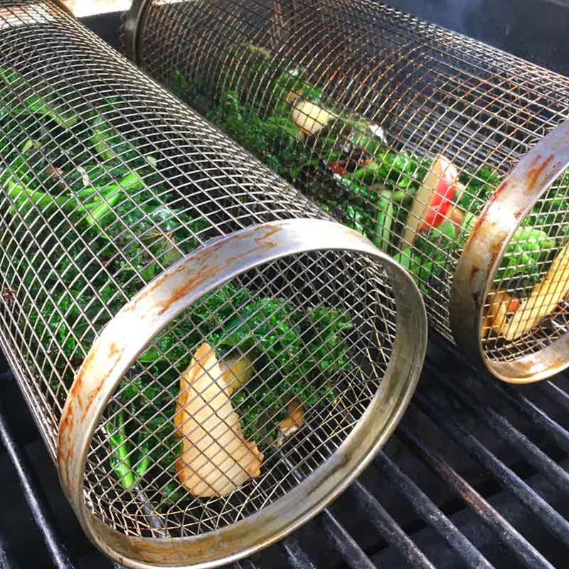 Panier rotatif pour barbecue – Rôtissoire à légumes en acier inoxydable 304 – image 6