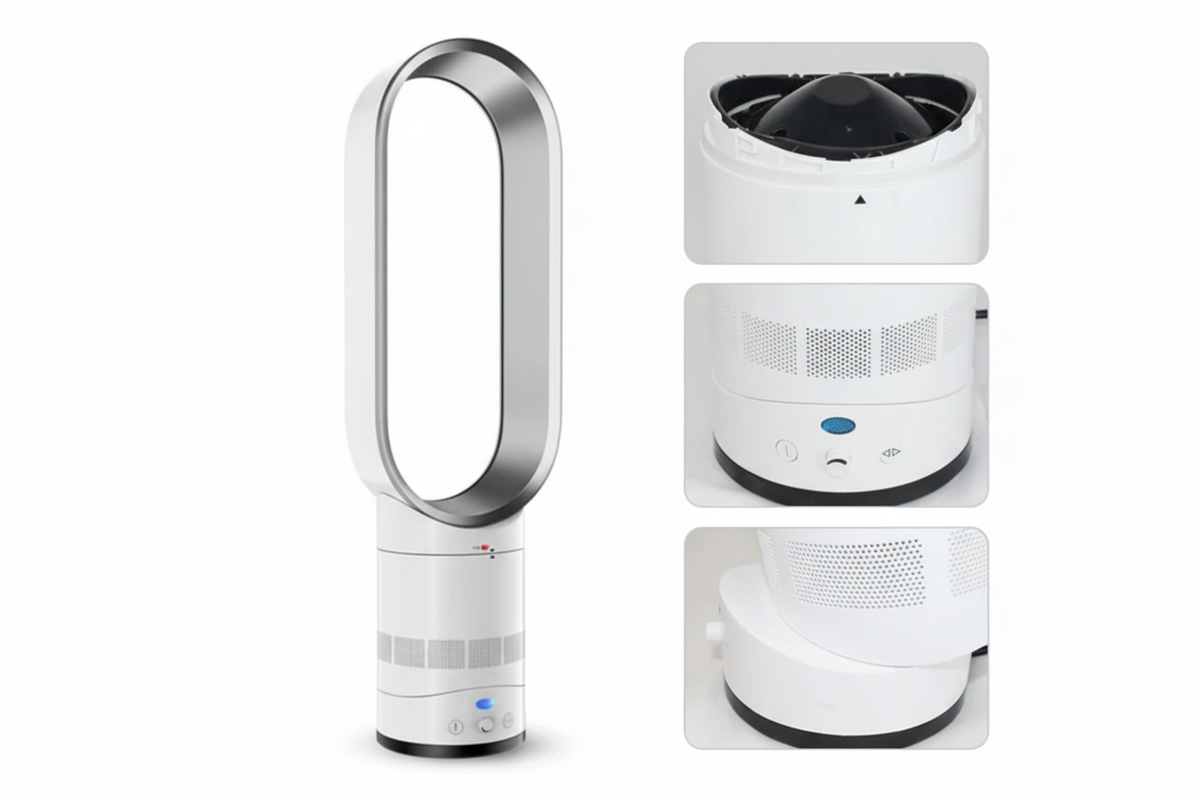 Ventilateur sans pales apparentes avec télécommande