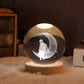 Lampe boule décorative à motif cosmique et LED chaude