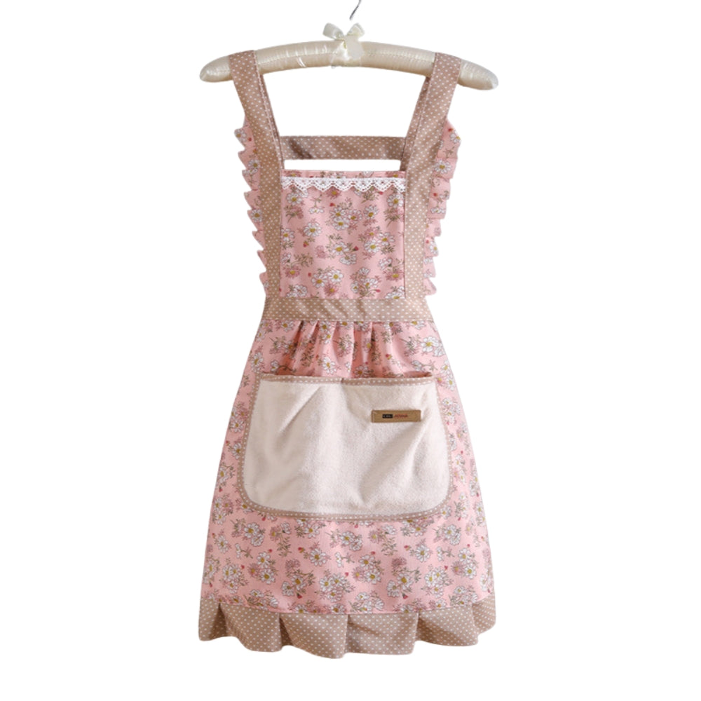 Tablier de cuisine à motif floral avec poches