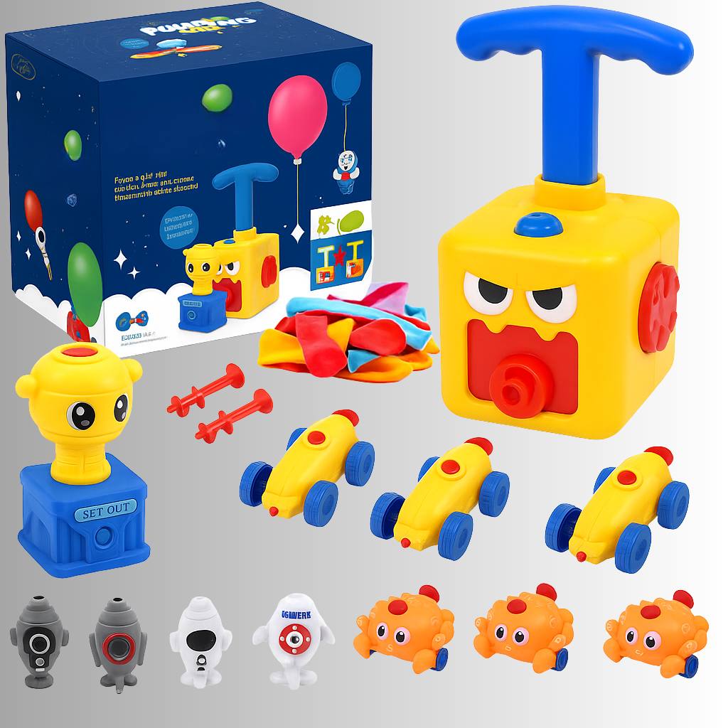 Jeu de voitures et fusées propulsées par ballon