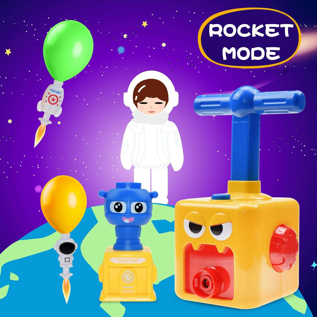 Jeu de voitures et fusées propulsées par ballon