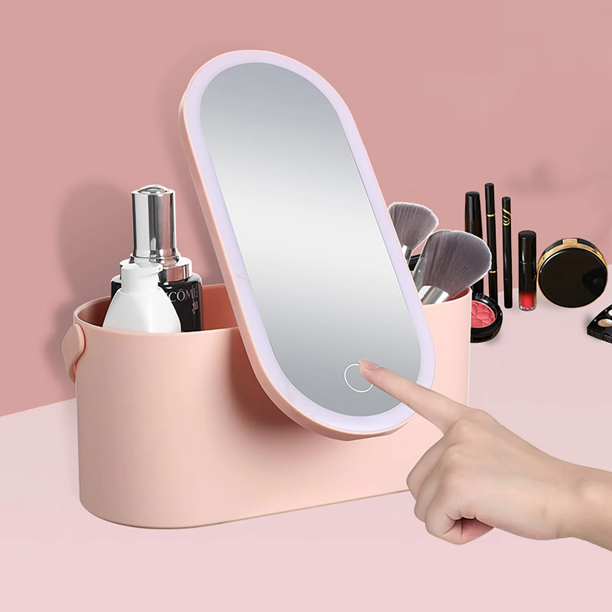 Boîte de maquillage avec miroir éclairé