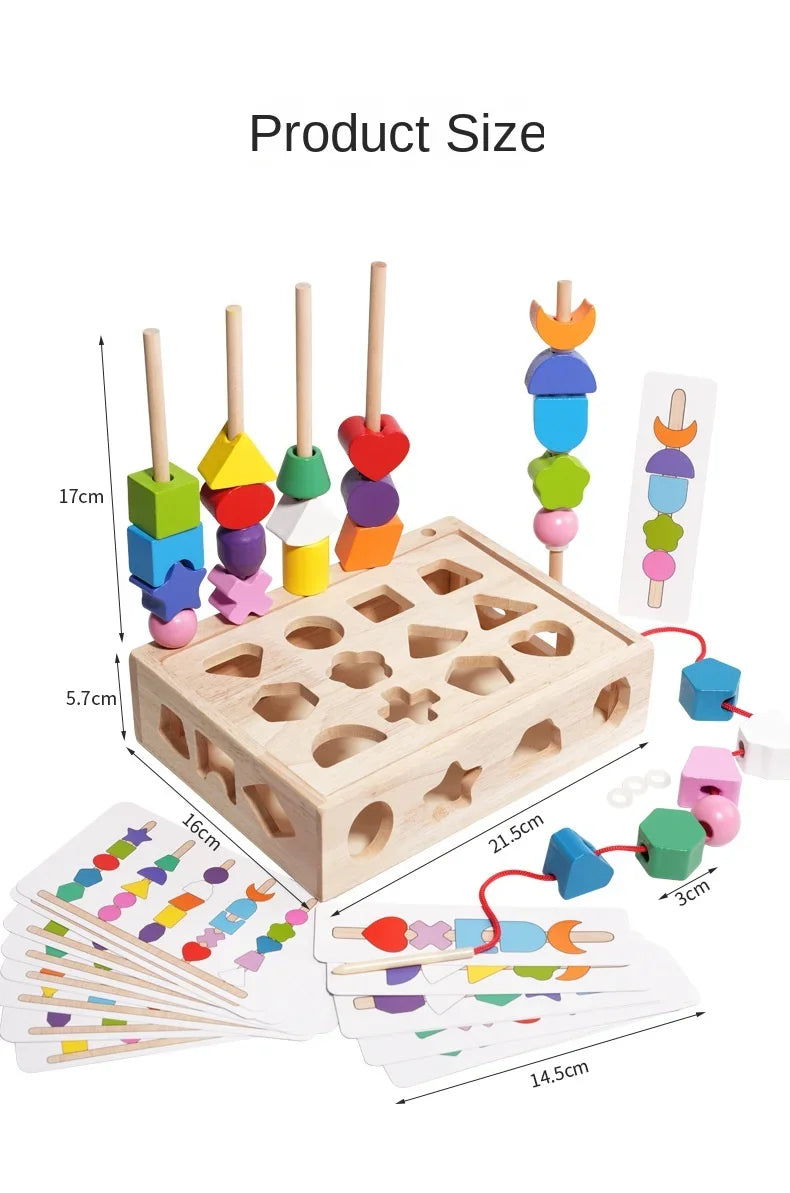 Jeu de tri de formes et perles sur tiges