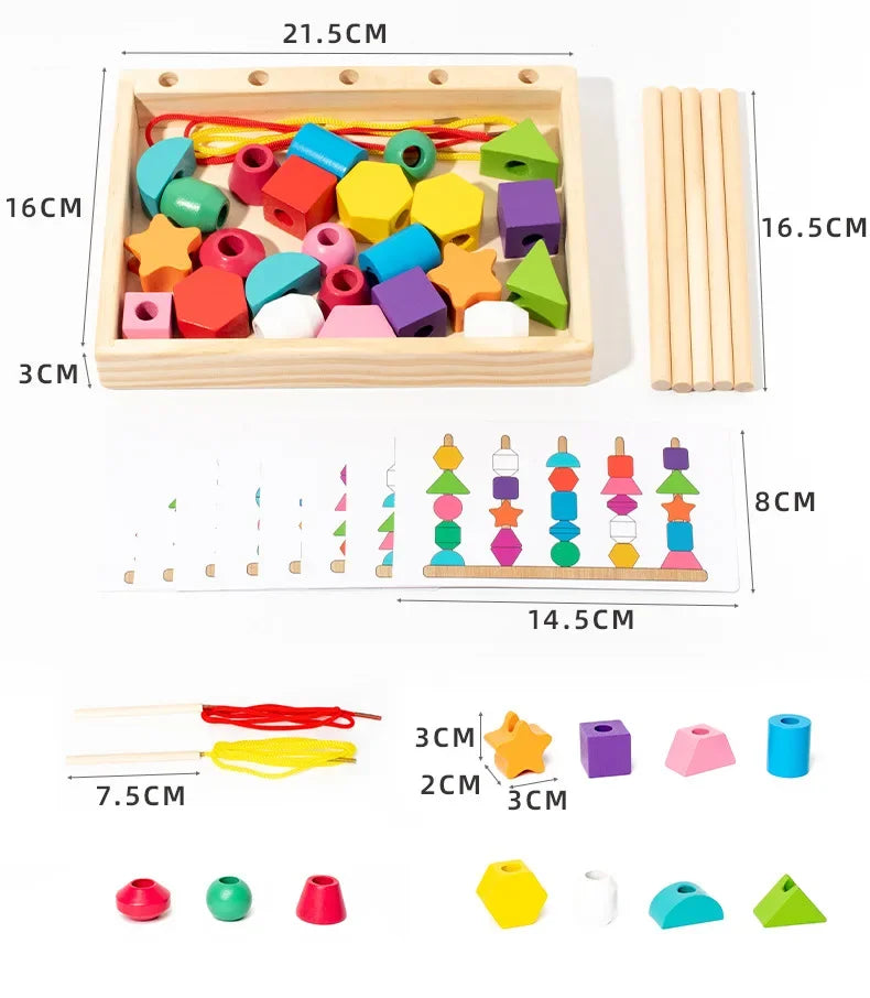 Jeu de tri de formes et perles sur tiges