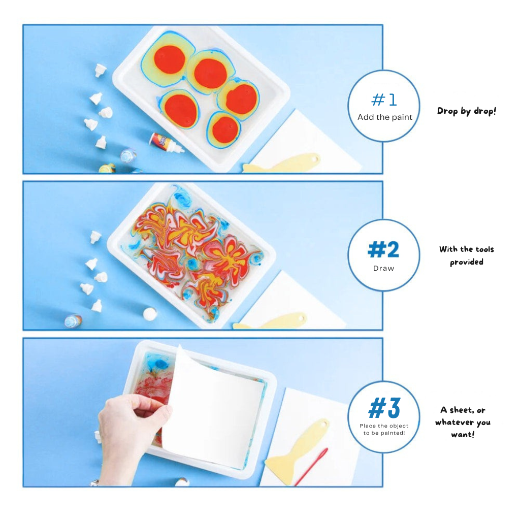 Kit de peinture marbrée sur eau