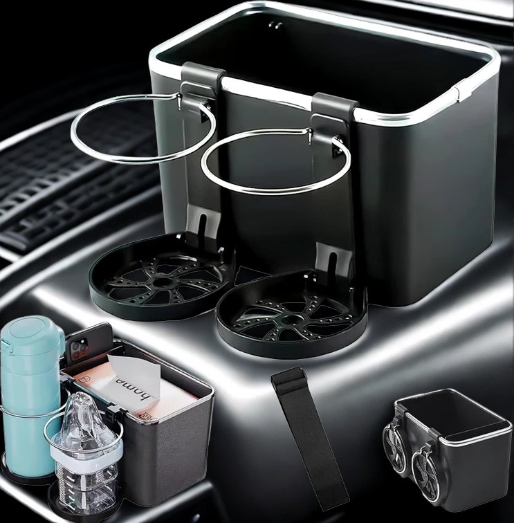 Organiseur de console automobile avec porte-gobelets