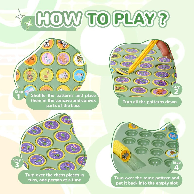 Jeu de mémoire à motifs fruits ou animaux