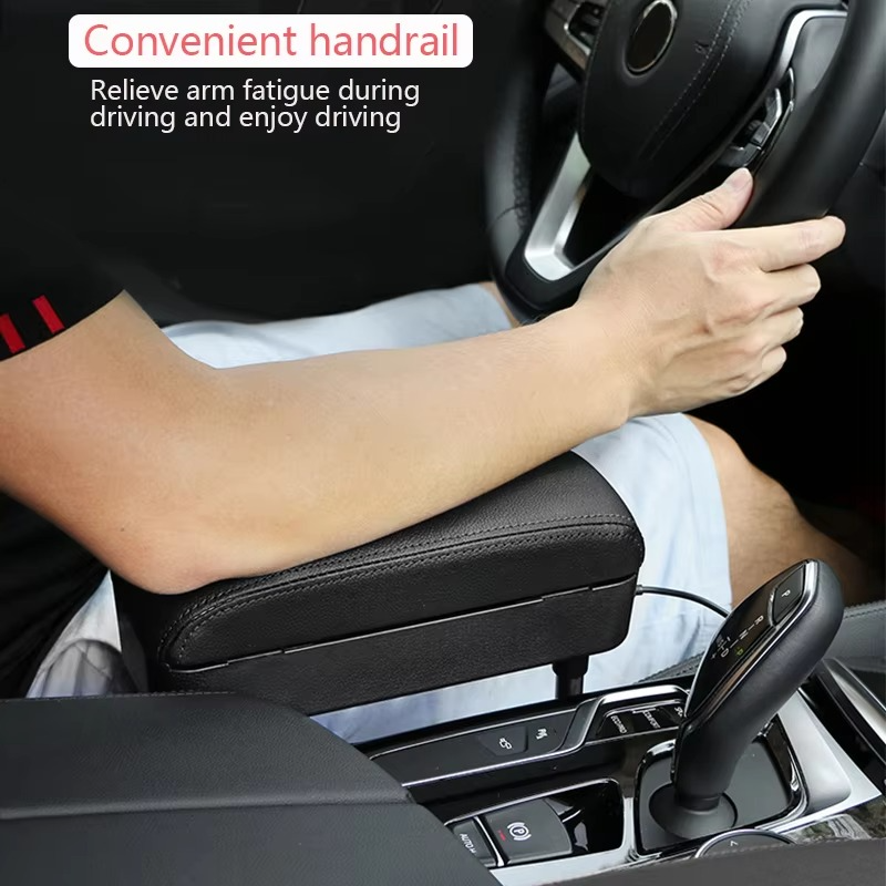 Accoudoir de voiture avec rangement, recharge sans fil en option