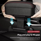 Accoudoir de voiture avec rangement, recharge sans fil en option
