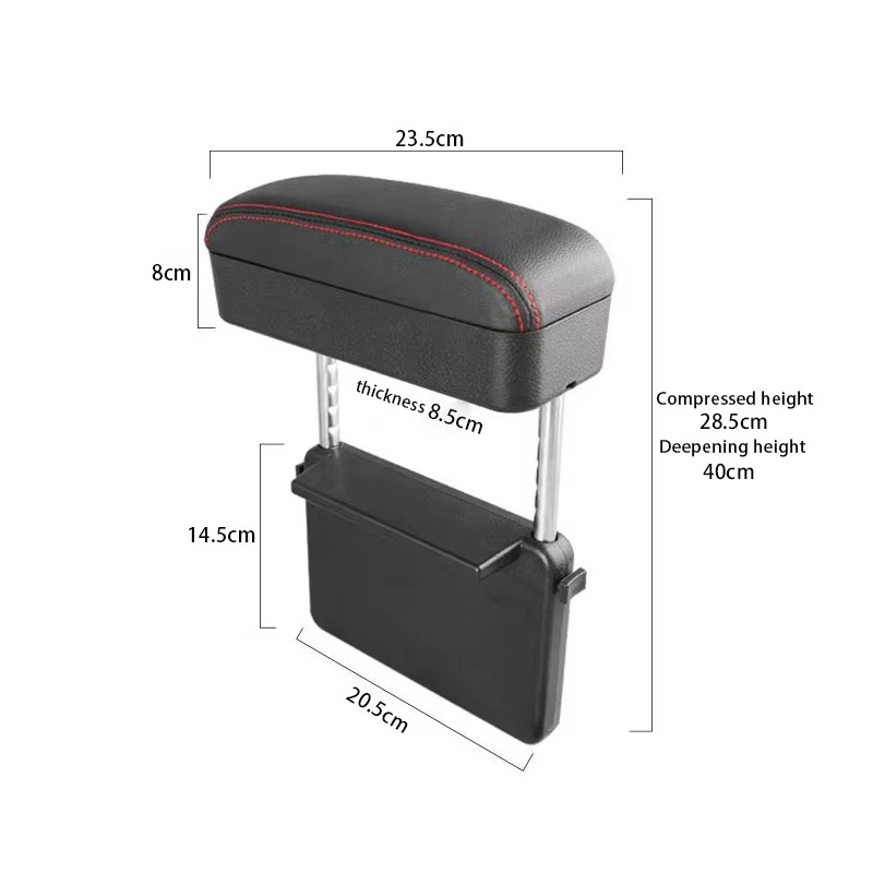 Accoudoir de voiture avec rangement, recharge sans fil en option