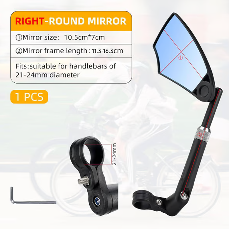 Rétroviseur de vélo orientable à 360°