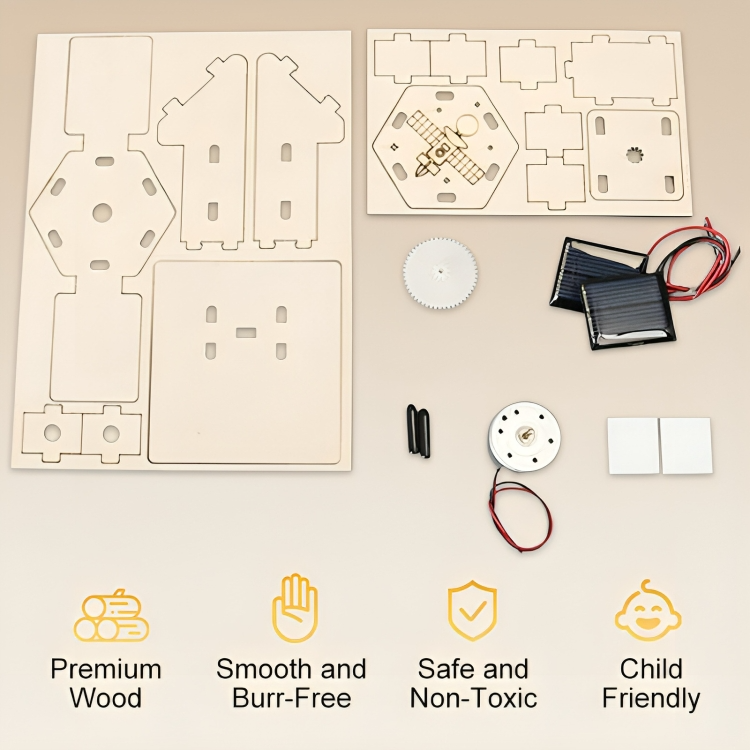 Kit de satellite solaire en bois à assembler