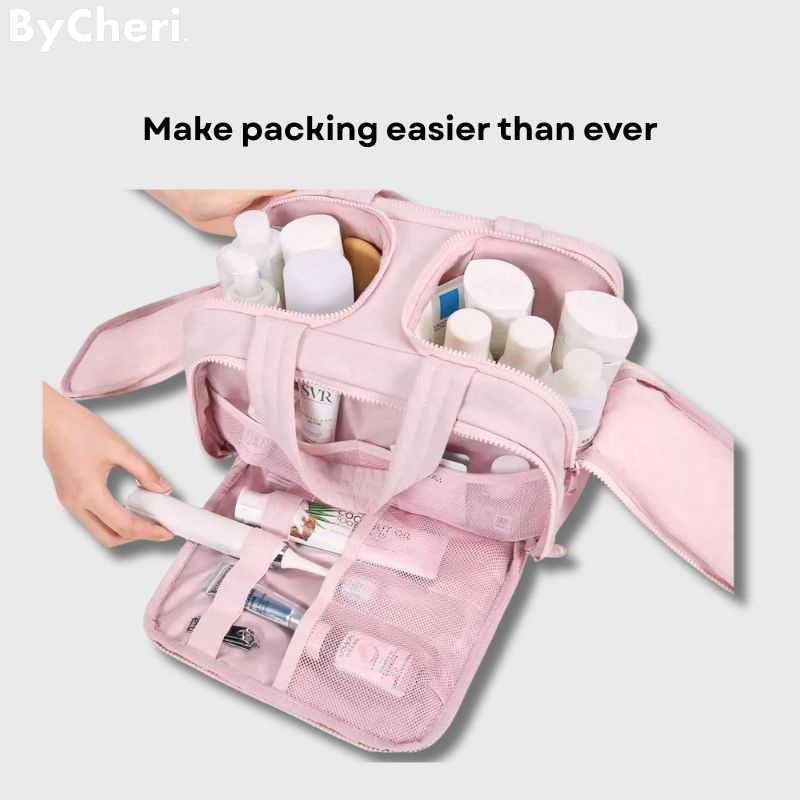 Trousse de toilette en polyester à compartiments