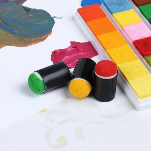 Kit de peinture avec 5 tampons et encre 20 couleurs