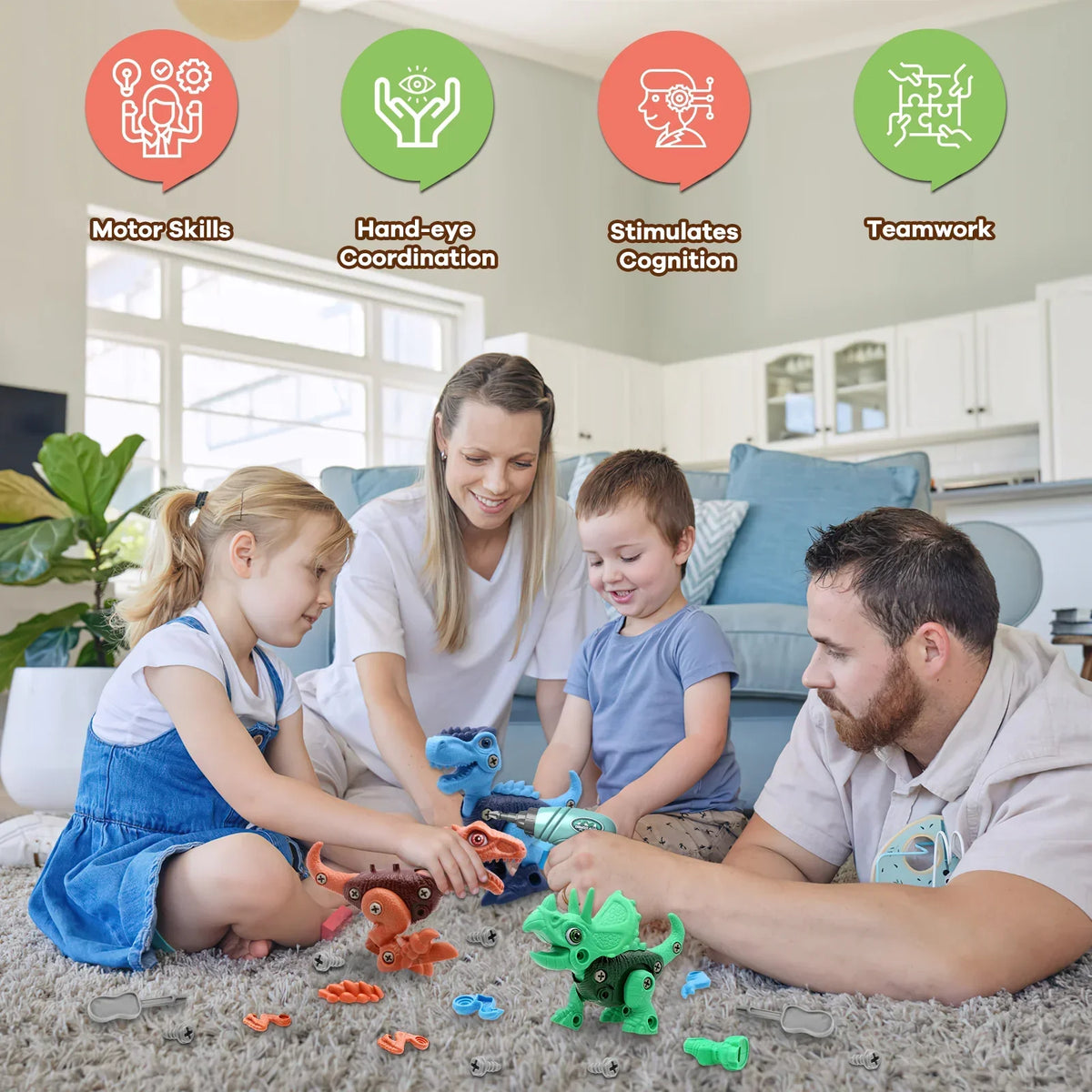 Kit de dinosaures à assembler avec perceuse jouet