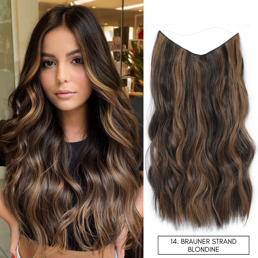 Extensions de cheveux sur fil, longueurs de 36 à 46 cm