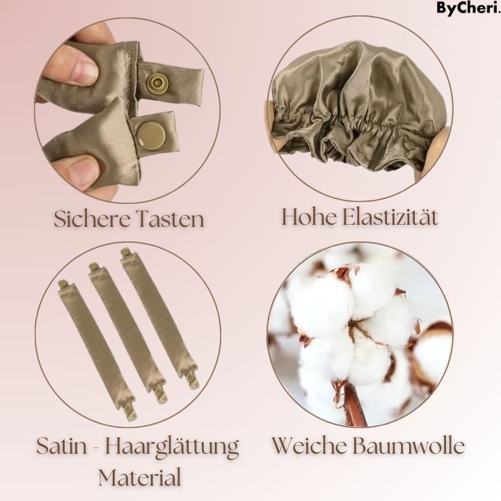 Ensemble de bigoudis sans chaleur, 2 tiges et 2 bonnets