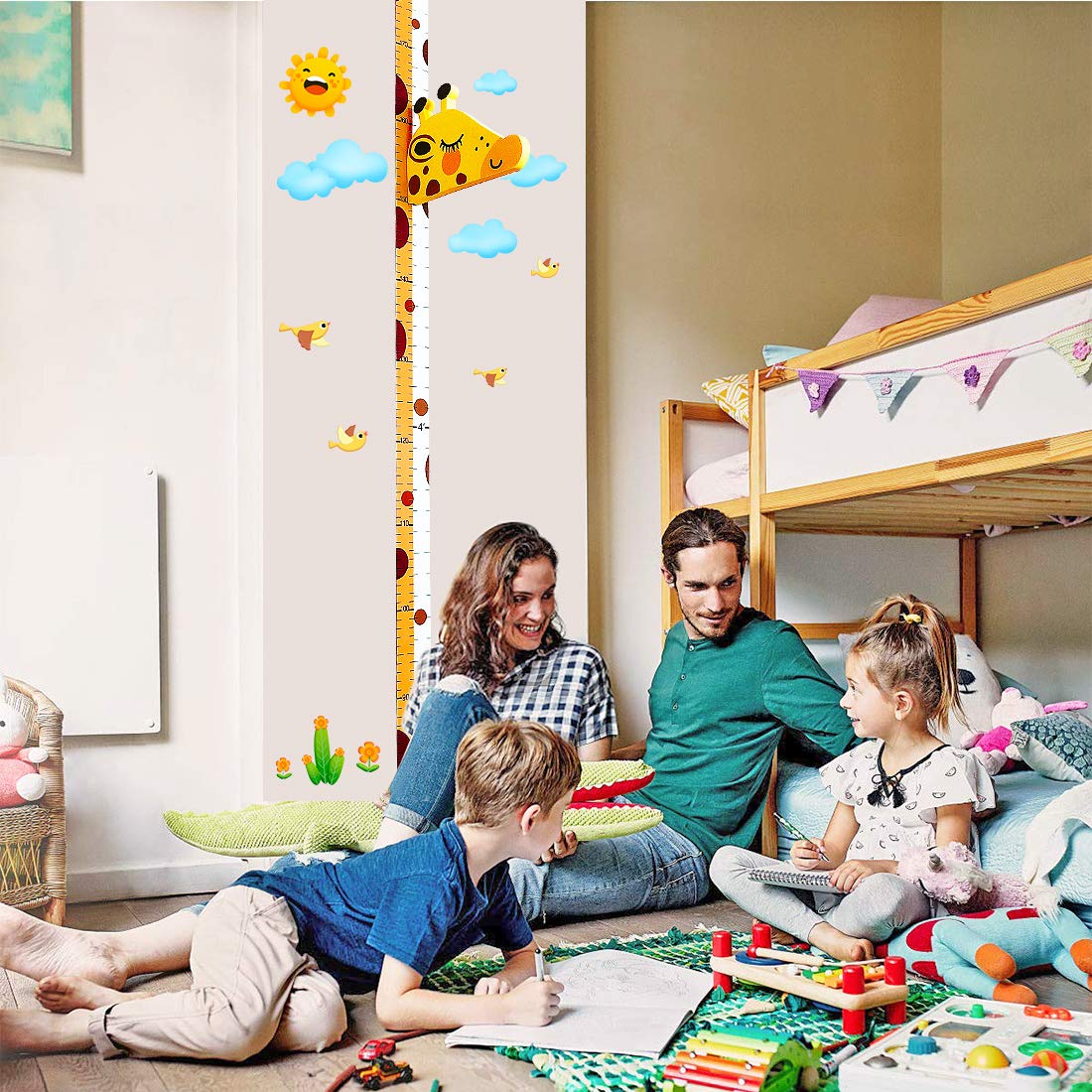 Toise magnétique girafe pour chambre d’enfant