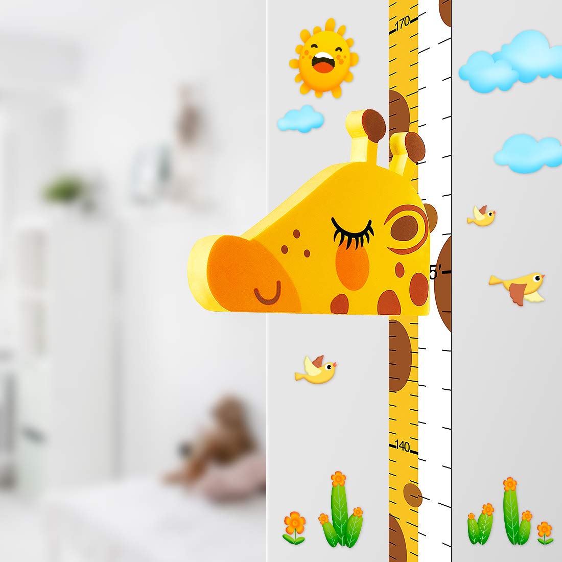 Toise magnétique girafe pour chambre d’enfant