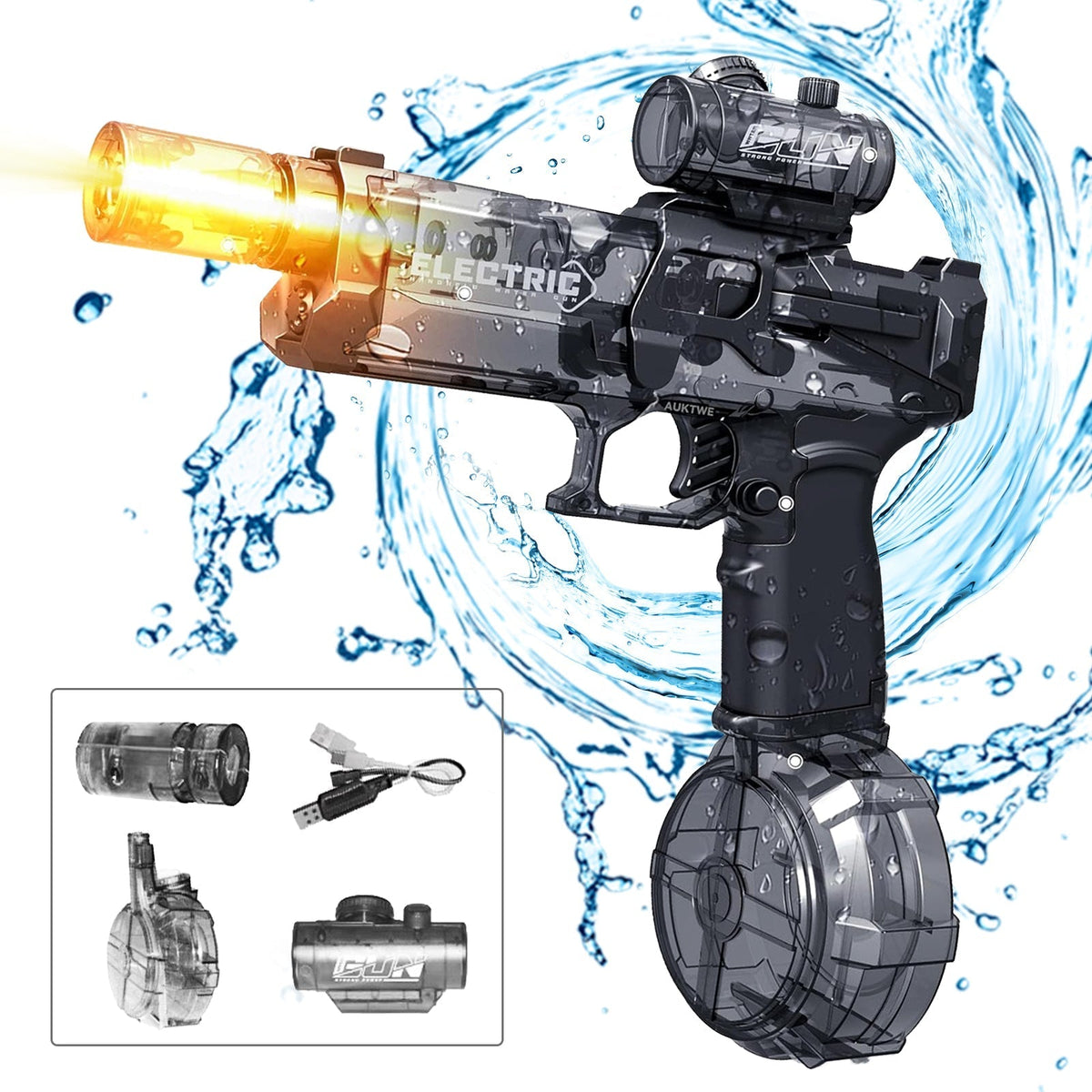 Pistolet à eau rechargeable – batterie 1200 mAh
