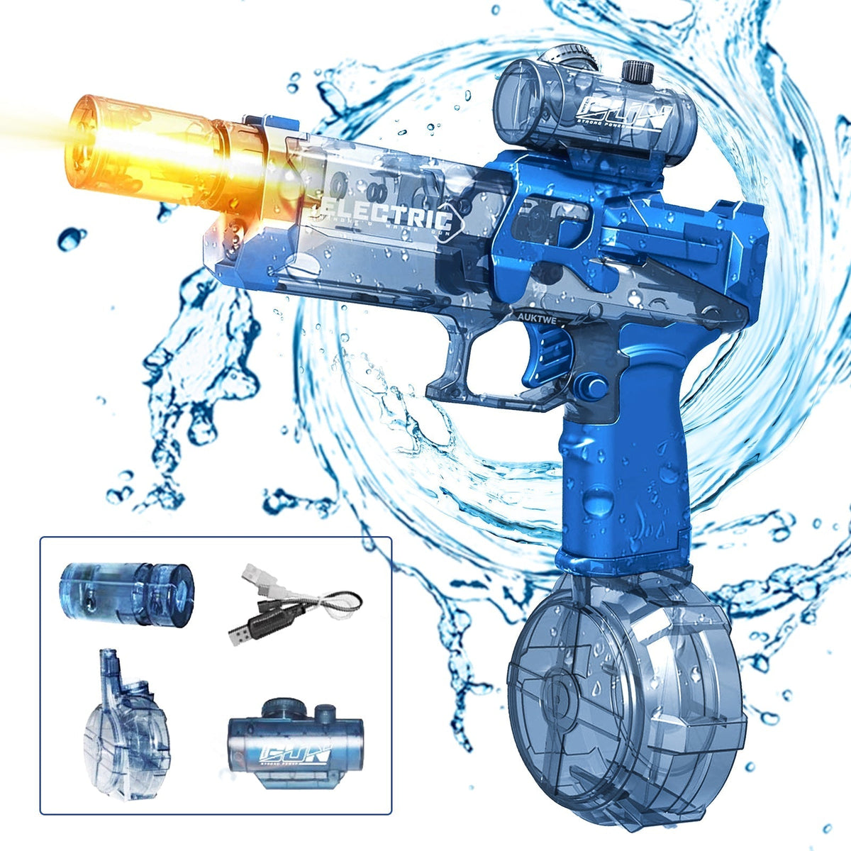 Pistolet à eau rechargeable – batterie 1200 mAh