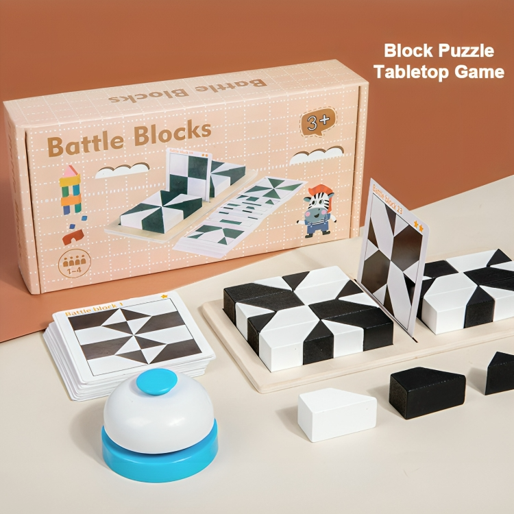 Jeu de blocs en bois avec 40 cartes de défis