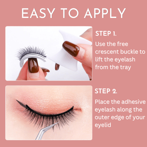 Faux cils autocollants lavables en fibres synthétiques